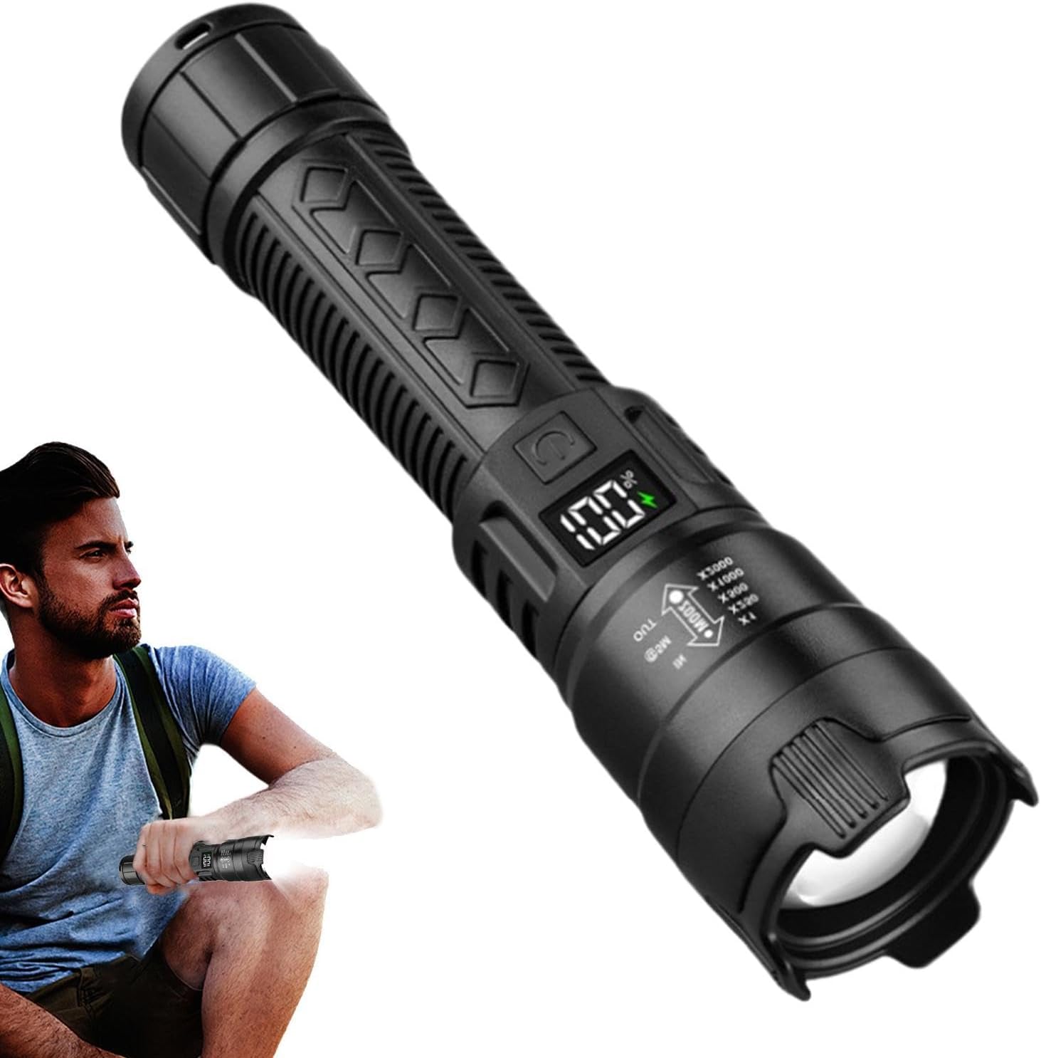 Outdoor Adventure Trips - Tactical LED Flashlight 2000LM USB Rechargeable