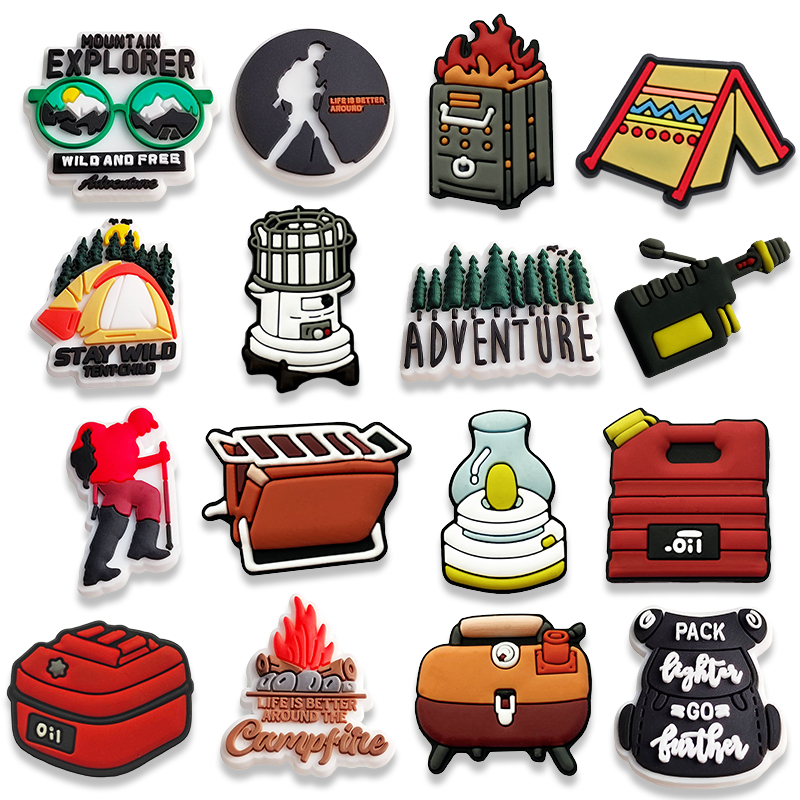16Pcs Camping Shoe Charms, Out - Outdoor Adventure Birthday Party recension och pris