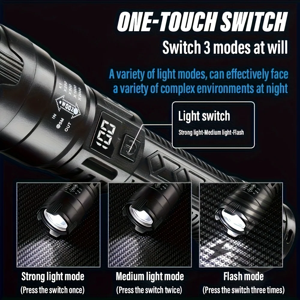 Tactical LED Flashlight 2000LM - Outdoor Adventure Trips recension och pris