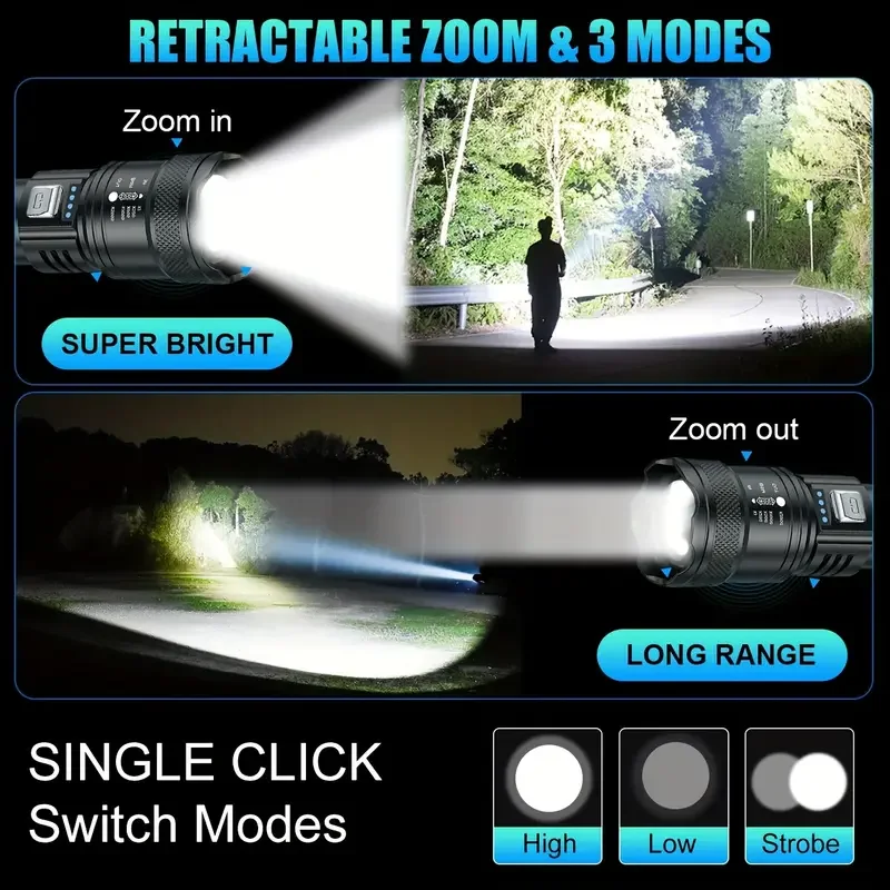 Tactical LED Flashlight 2000LM - Outdoor Adventure Trips recension och pris
