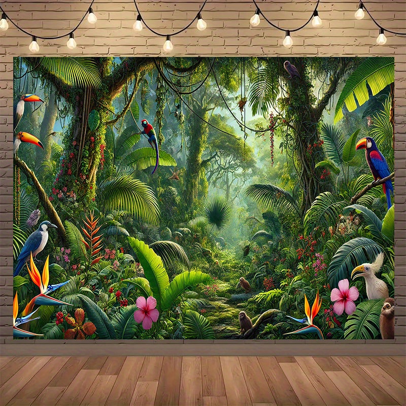 1pc Jungle Adventure Backgroun - Outdoor Adventure Birthday Party recension och pris