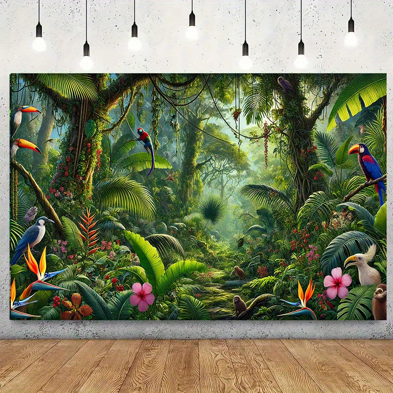 1pc Jungle Adventure Backgroun - Outdoor Adventure Birthday Party recension och pris