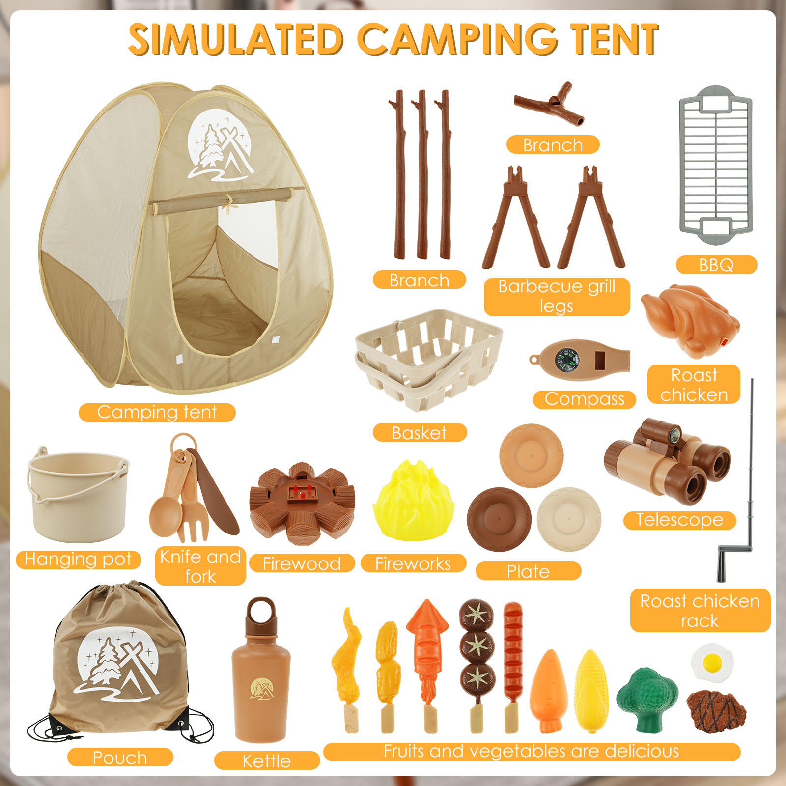 Kids Camping Toy Set Tent Pop  - Outdoor Adventure Kit For Kids recension och pris